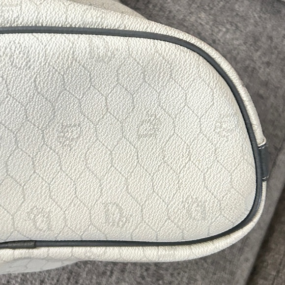 VINTAGE Christian Dior Honeycomb Drawstring Bucket Bag with Pouch White … - Picture 8 of 17